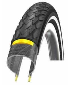 Pneumatiques Pour Cycles 26x1.50 Schwalbe MARATHON HS368, Noir/réflex, Tringle Rigide, K-Guard - ETRTO 40-559